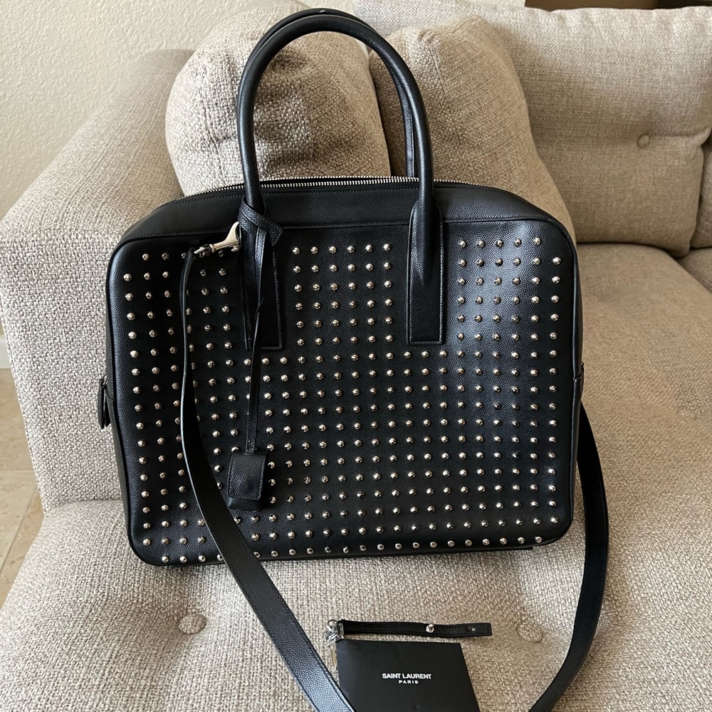 Saint Laurent YSL Sac Museum Black Studded Crossbody Bag NWT - Picture 16 of 16